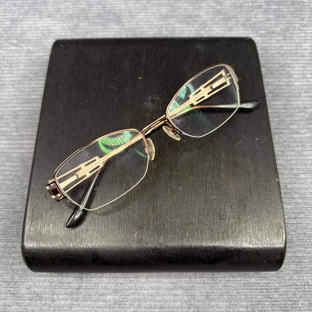 Elle EL18779 Bronze Rectangular Semi Rimless Eyeglasses Frames 50-18-135 BR